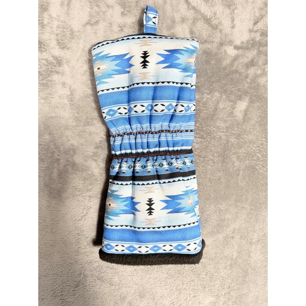 Golf Club Headcover Driver Blue White Black Tribal Pattern Southwestern Fleece